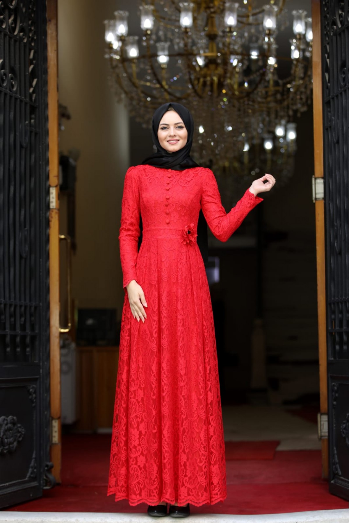 Ahunisa Henna Abiye Kırmızı 5646