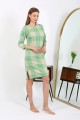 Akebeniz Pamuk Ev Elbisesi Tunik Gecelik Yeşil 13131