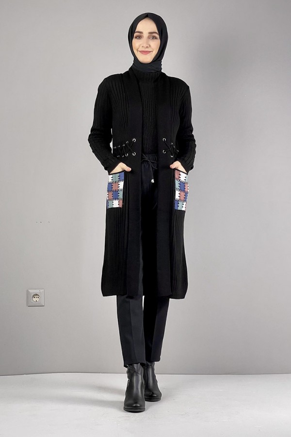 Moda Çizgi Triko Hırka