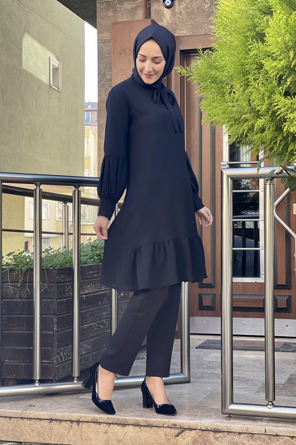 Moda Çizgi Desenli Tunik