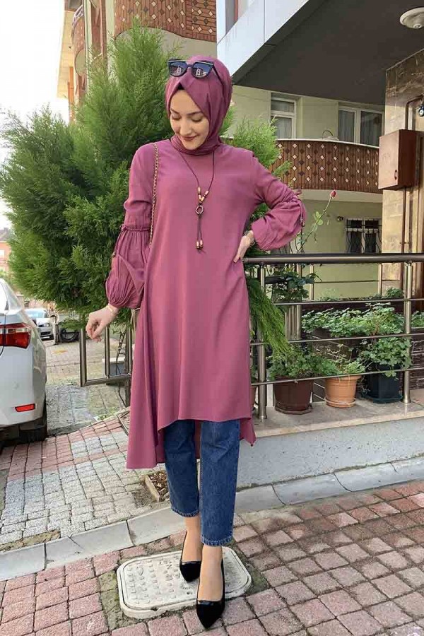 Moda Çizgi Desenli Tunik