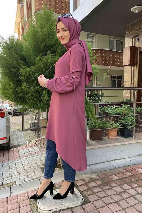 Moda Çizgi Desenli Tunik