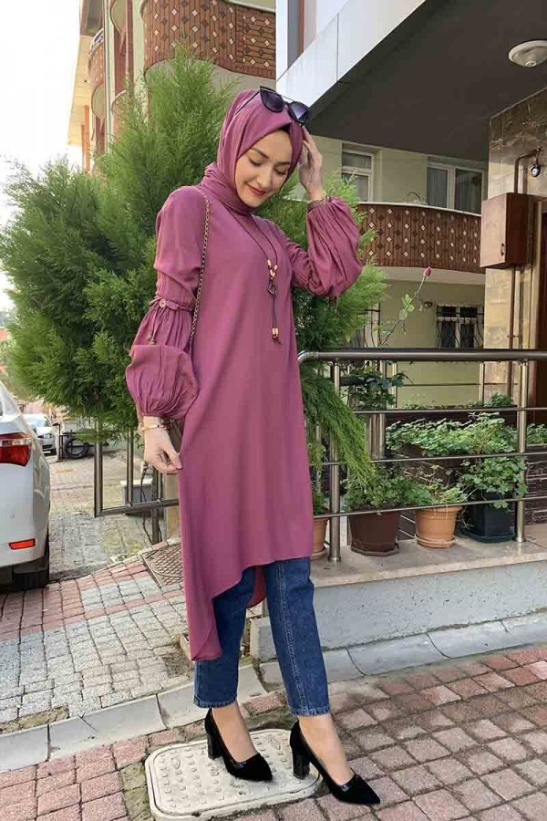 Moda Çizgi Desenli Tunik