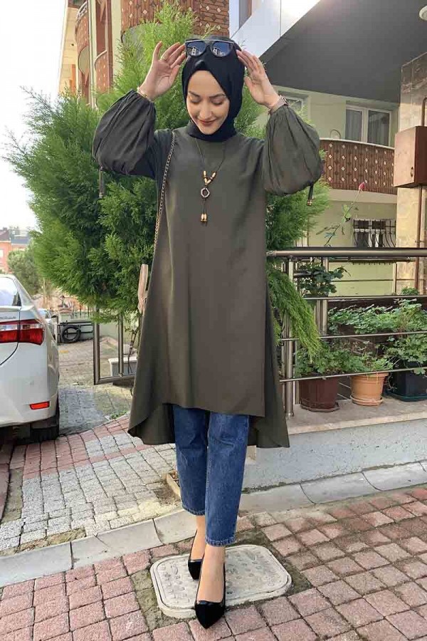 Moda Çizgi Desenli Tunik