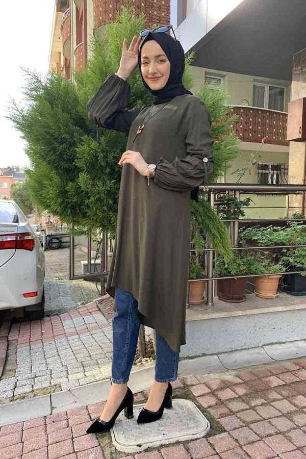 Moda Çizgi Desenli Tunik