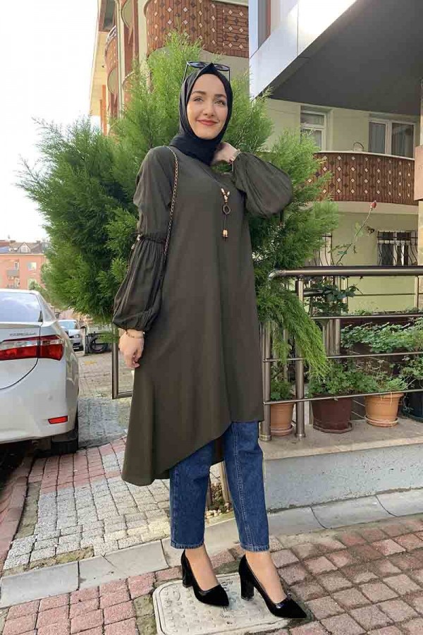Moda Çizgi Desenli Tunik