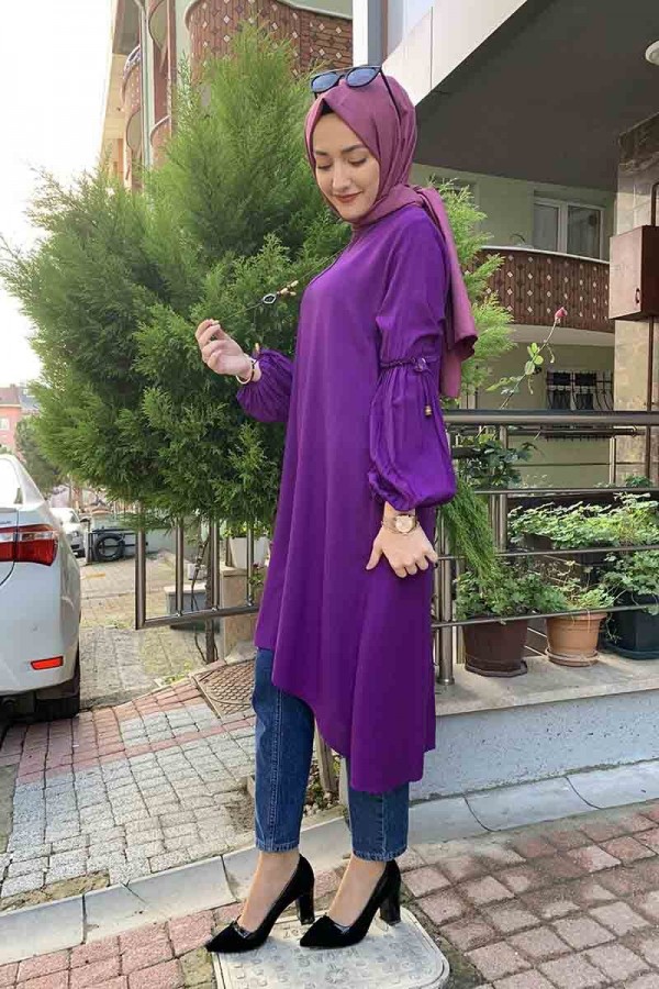 Moda Çizgi Desenli Tunik