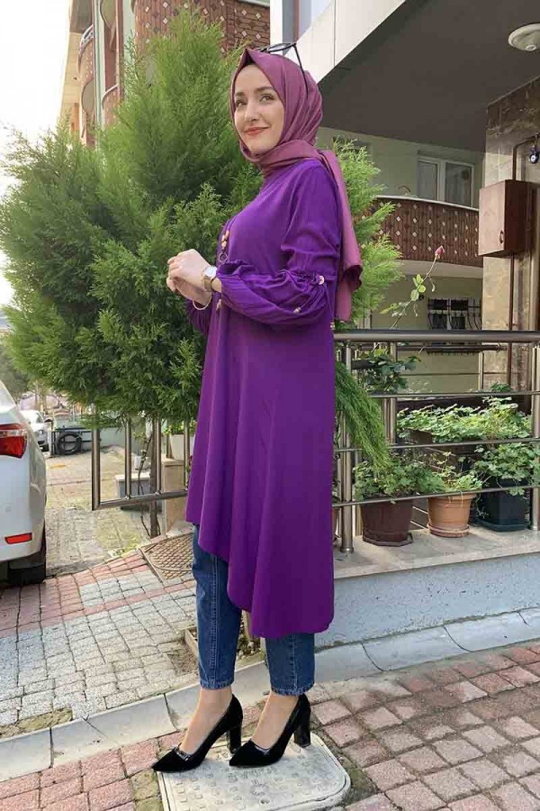 Moda Çizgi Desenli Tunik