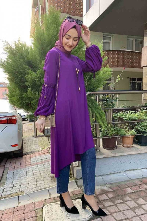 Moda Çizgi Desenli Tunik