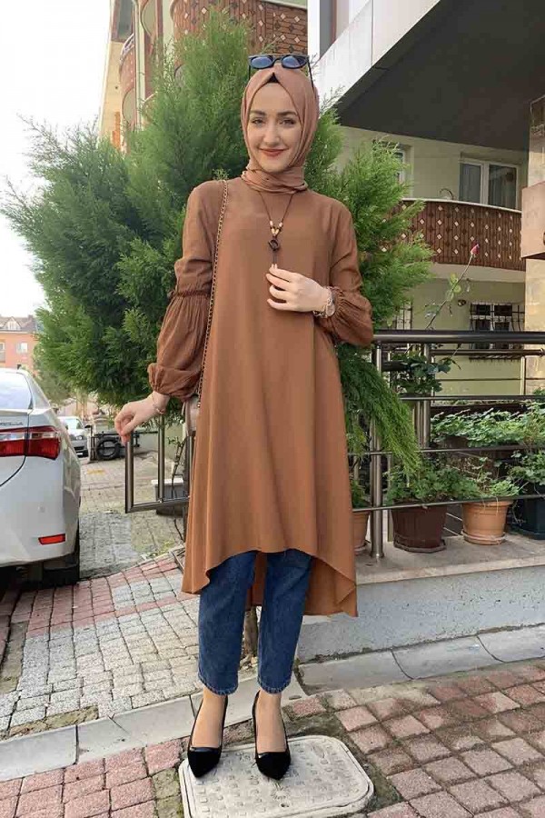 Moda Çizgi Desenli Tunik