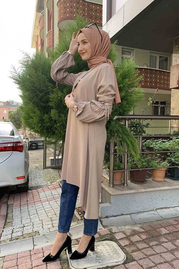 Moda Çizgi Desenli Tunik