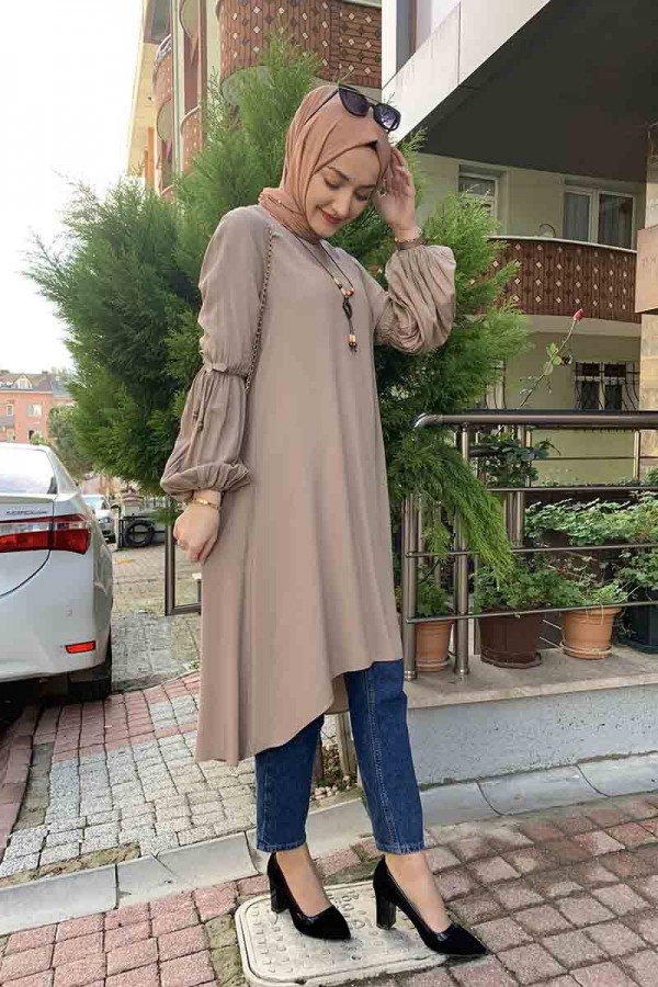 Moda Çizgi Desenli Tunik