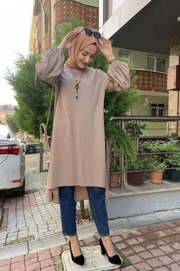 Moda Çizgi Desenli Tunik