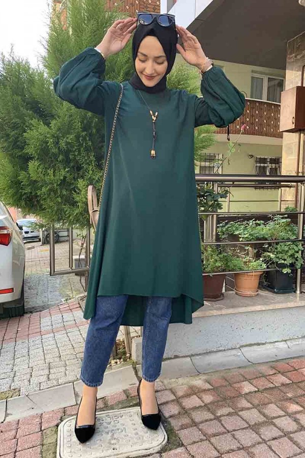 Moda Çizgi Desenli Tunik