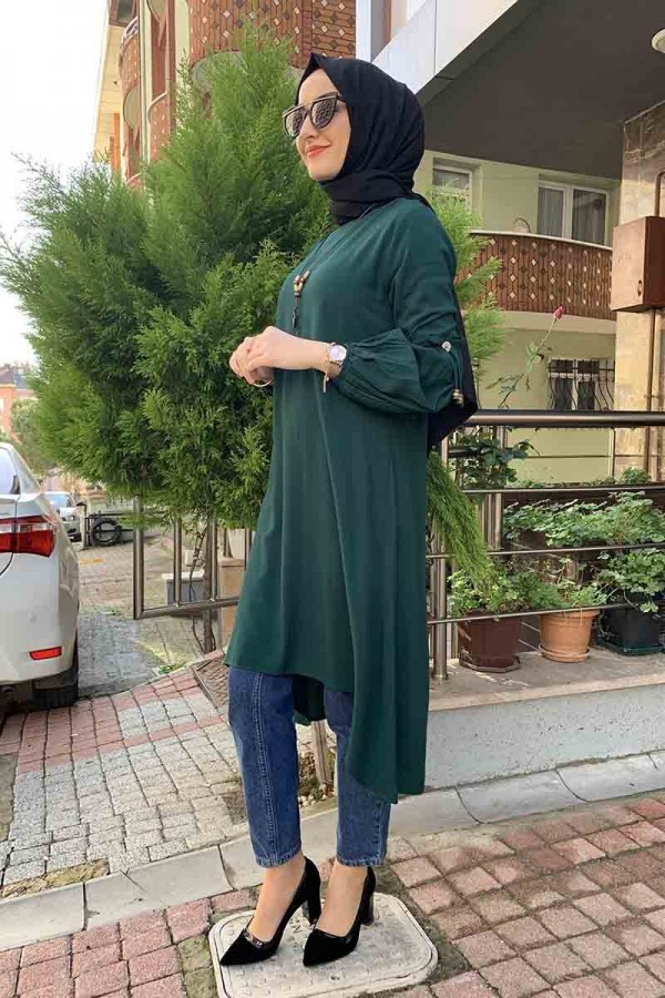 Moda Çizgi Desenli Tunik