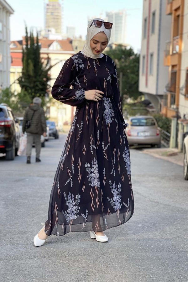 Moda Çizgi Tesettür Elbise