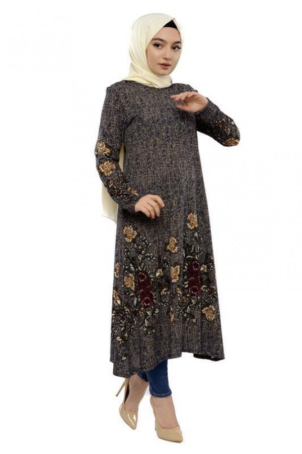 Moda Çizgi İşlemeli Krep Şal
