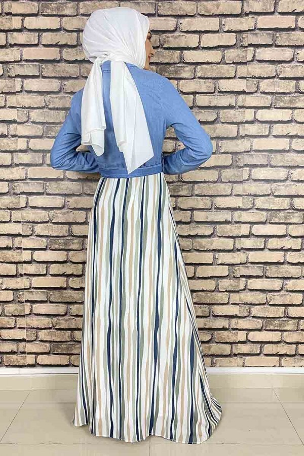 Moda Çizgi Tesettür Elbise