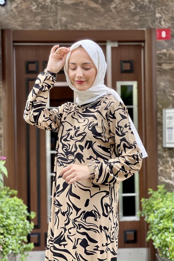Moda Çizgi Tesettür Elbise