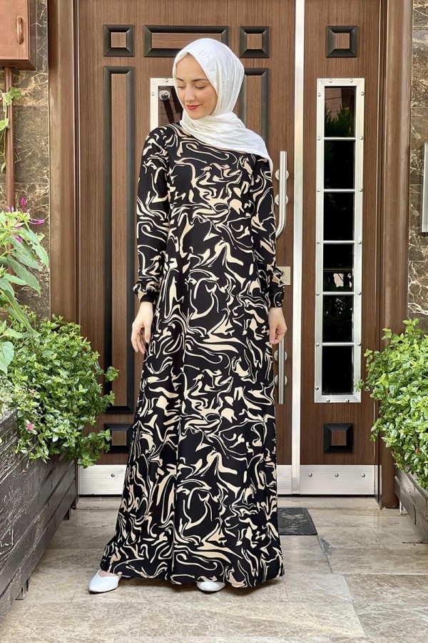 Moda Çizgi Tesettür Elbise
