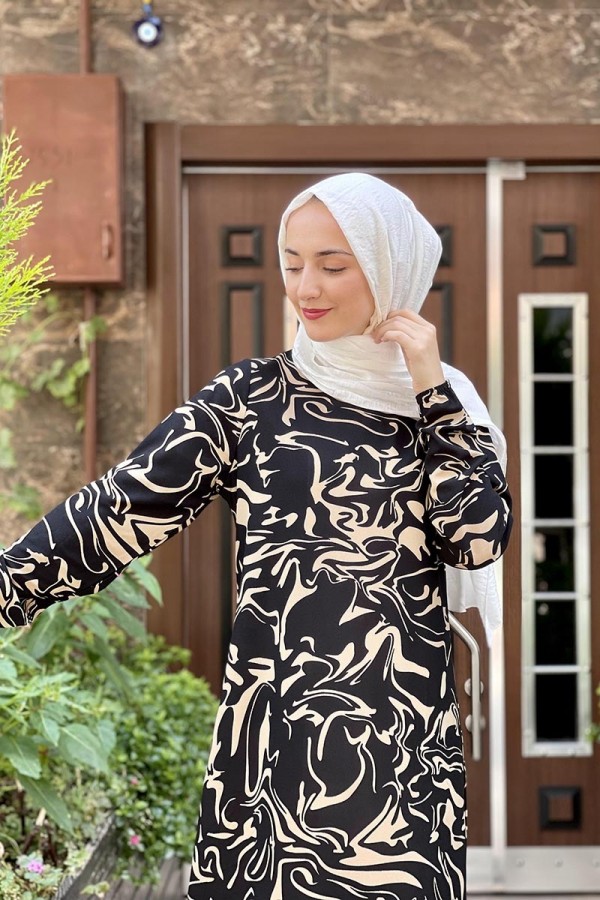 Moda Çizgi Tesettür Elbise
