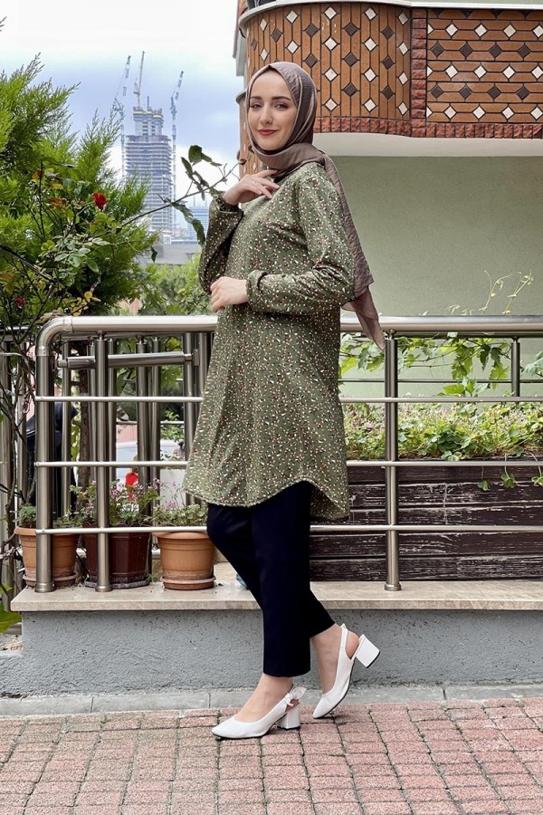 Moda Çizgi Desenli Tunik
