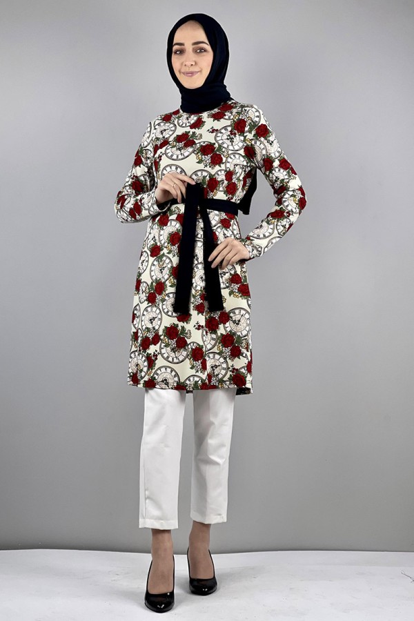 Moda Çizgi Desenli Tunik