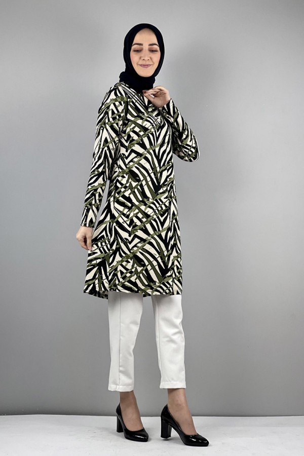 Moda Çizgi Desenli Tunik