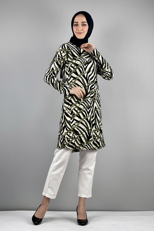 Moda Çizgi Desenli Tunik
