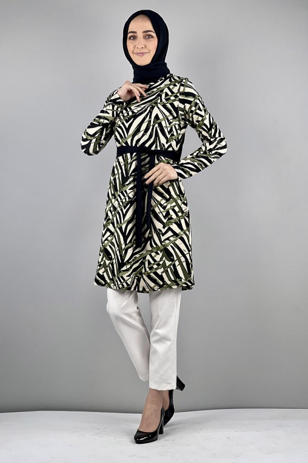Moda Çizgi Desenli Tunik