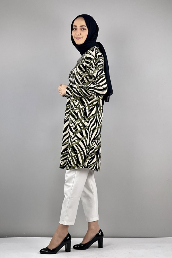 Moda Çizgi Desenli Tunik