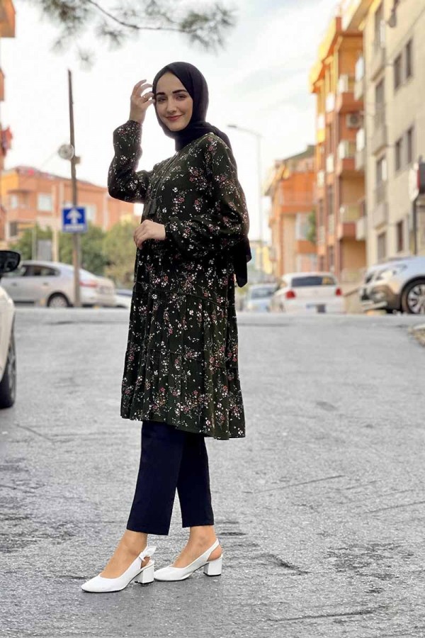 Moda Çizgi Desenli Tunik
