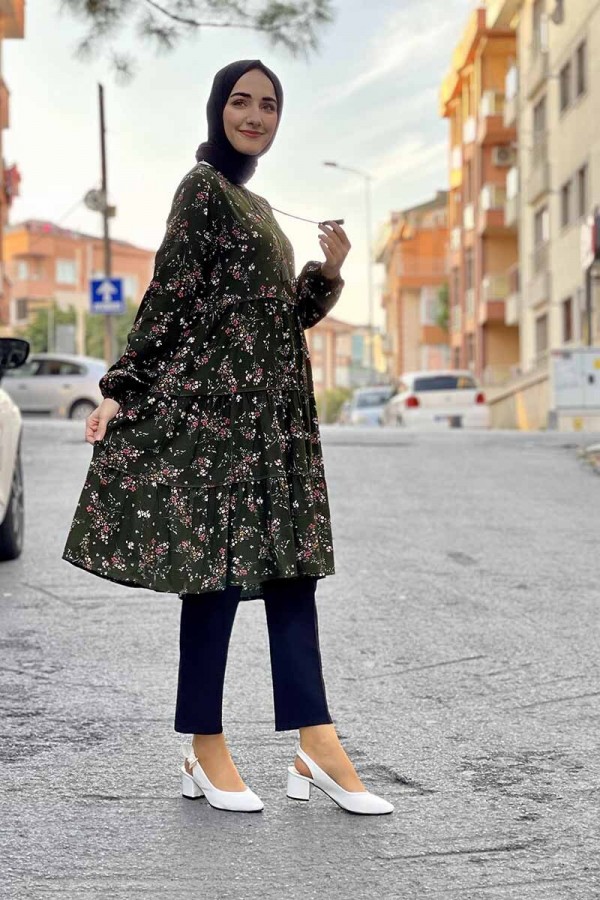 Moda Çizgi Desenli Tunik