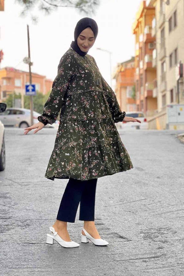 Moda Çizgi Desenli Tunik