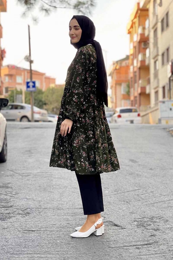 Moda Çizgi Desenli Tunik