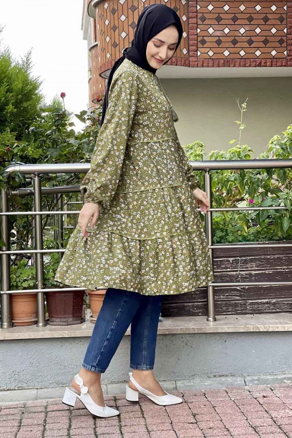 Moda Çizgi Desenli Tunik
