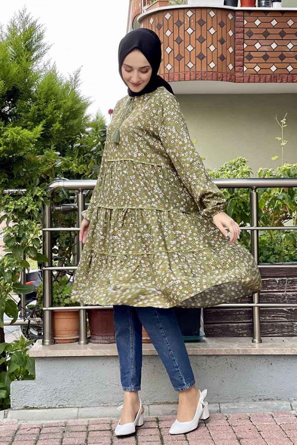 Moda Çizgi Desenli Tunik