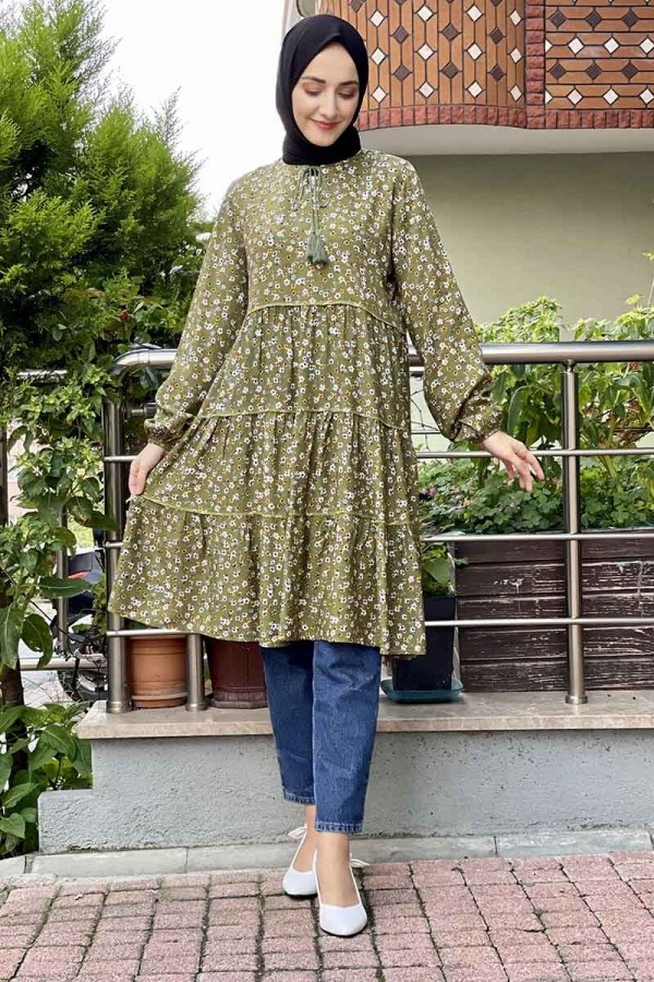 Moda Çizgi Desenli Tunik