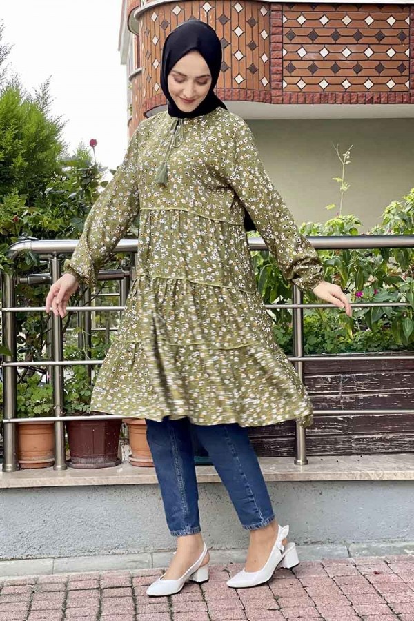 Moda Çizgi Desenli Tunik