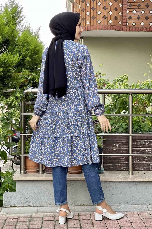 Moda Çizgi Desenli Tunik