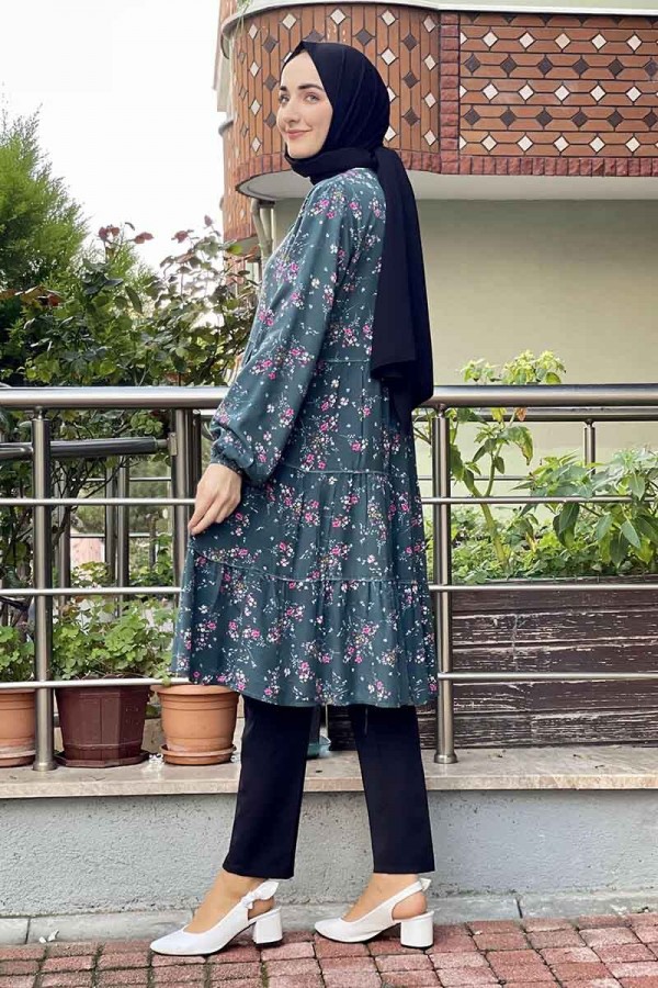Moda Çizgi Desenli Tunik
