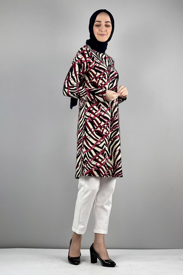 Moda Çizgi Desenli Tunik