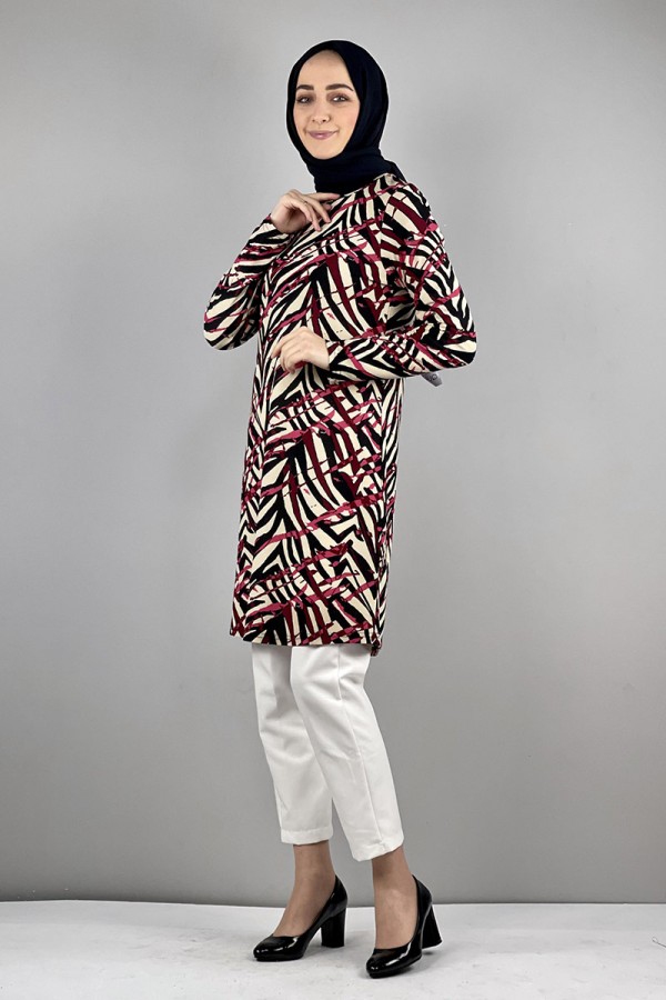 Moda Çizgi Desenli Tunik