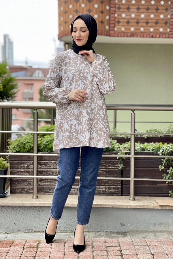 Moda Çizgi Desenli Tunik