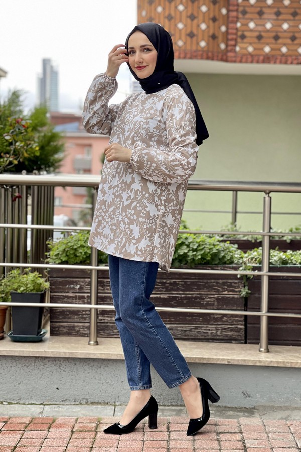 Moda Çizgi Desenli Tunik