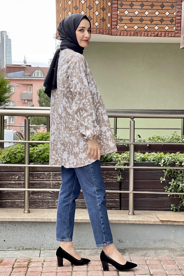 Moda Çizgi Desenli Tunik