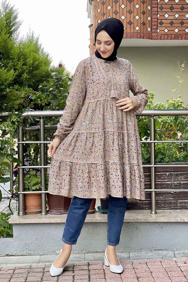 Moda Çizgi Desenli Tunik