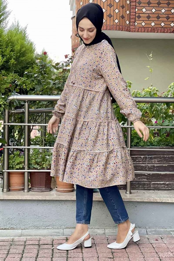 Moda Çizgi Desenli Tunik
