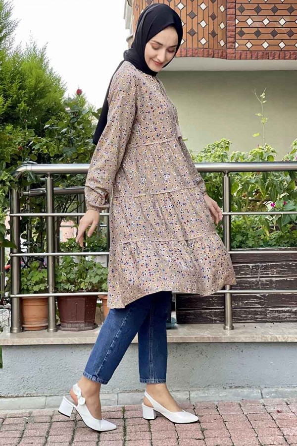 Moda Çizgi Desenli Tunik