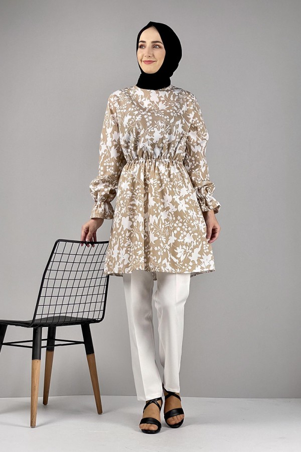 Moda Çizgi Desenli Tunik